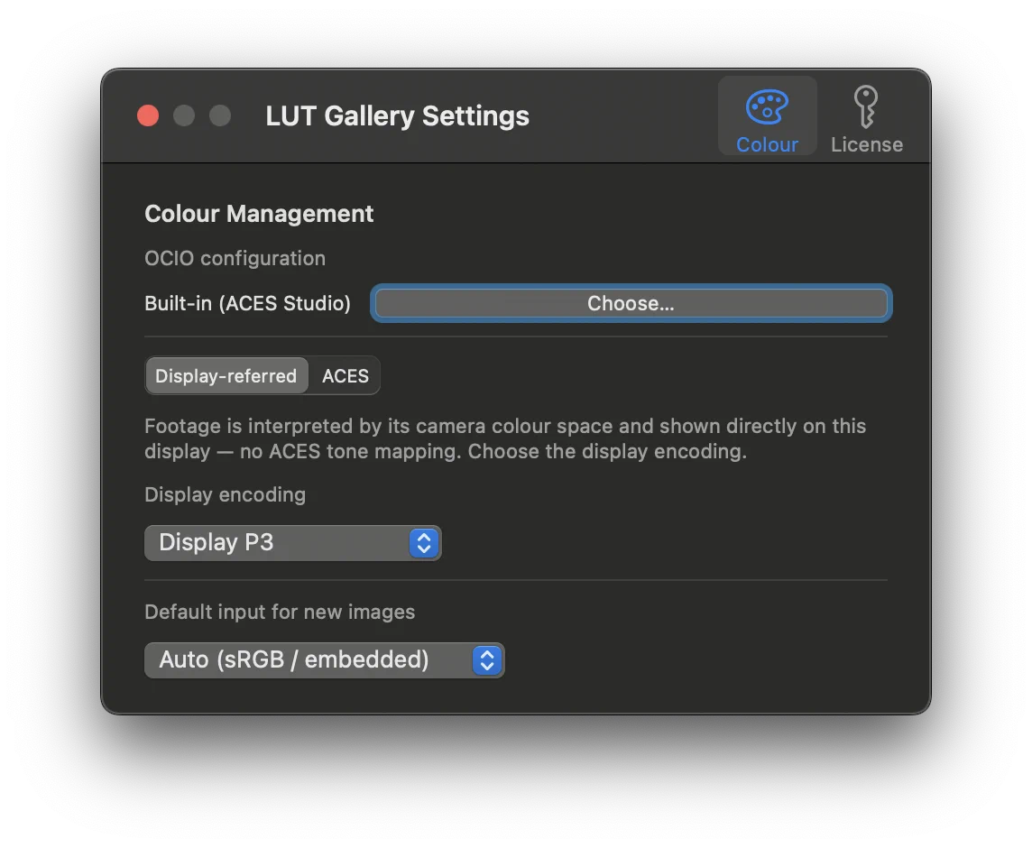 Settings — Colour